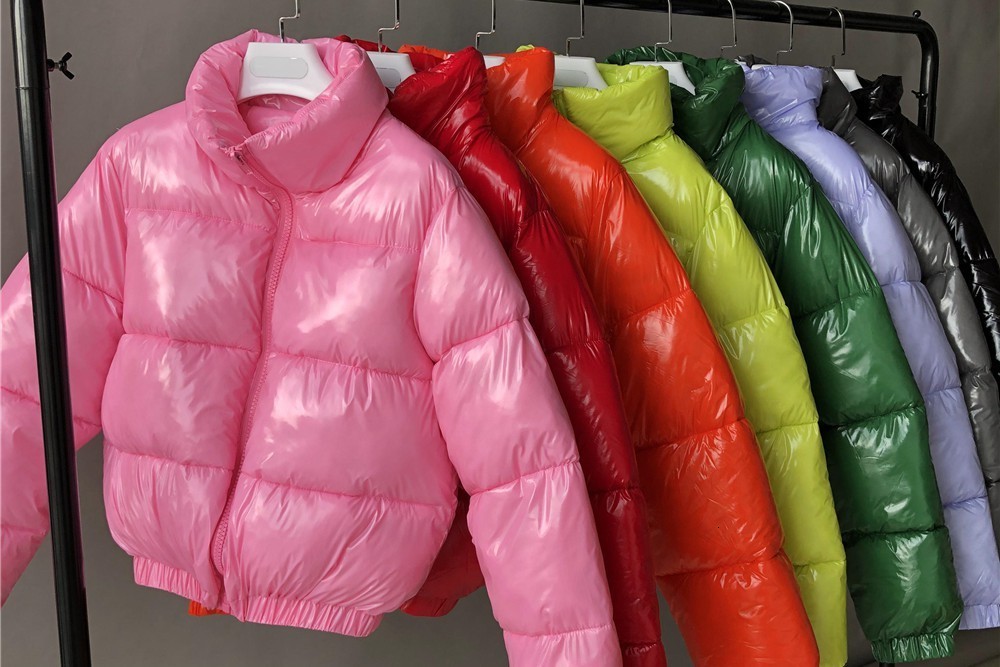 Autumn and winter cotton coat bright metal short womens cotton coat 241014