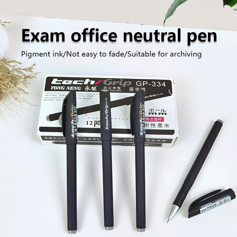 Durable Spray Glued Logo Gel Pens - Office Supplies and Exams Writing Instruments, Packaged in Sets of 12