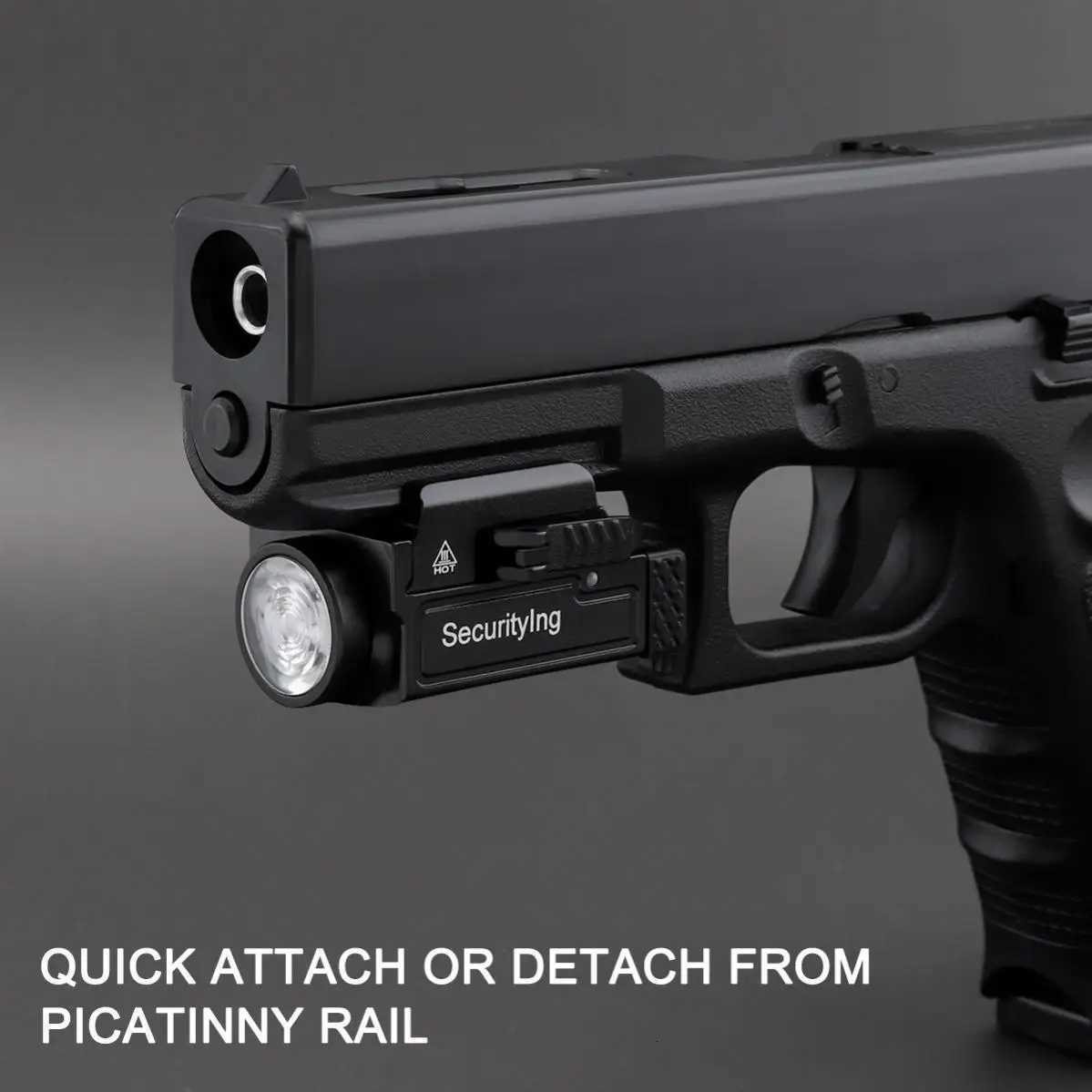 SecurityIng Flashlight Laser GF03 800 Lumens Tactical Mini Flashlight USB Rechargeable with 2 Modes Light for MIL-STD-1913 Rails M251117