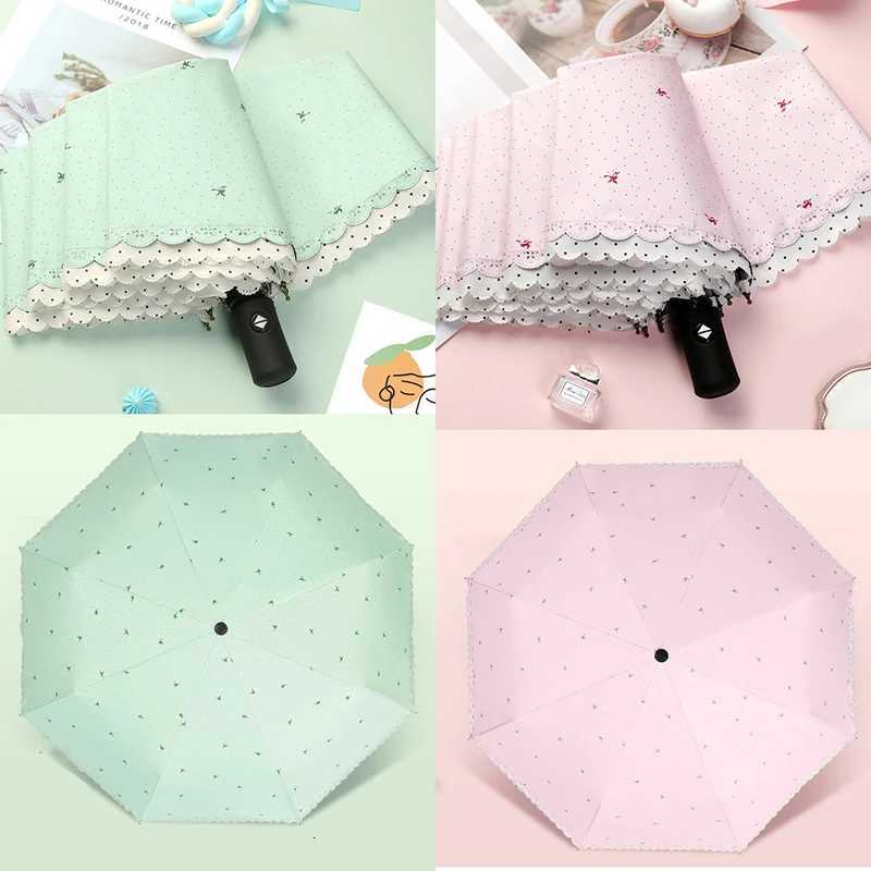 Fashionable lace womens umbrella thickening UV blocking parasol Portable folding umbrella UPF50 Windproof Rainproof Umbrella C251117