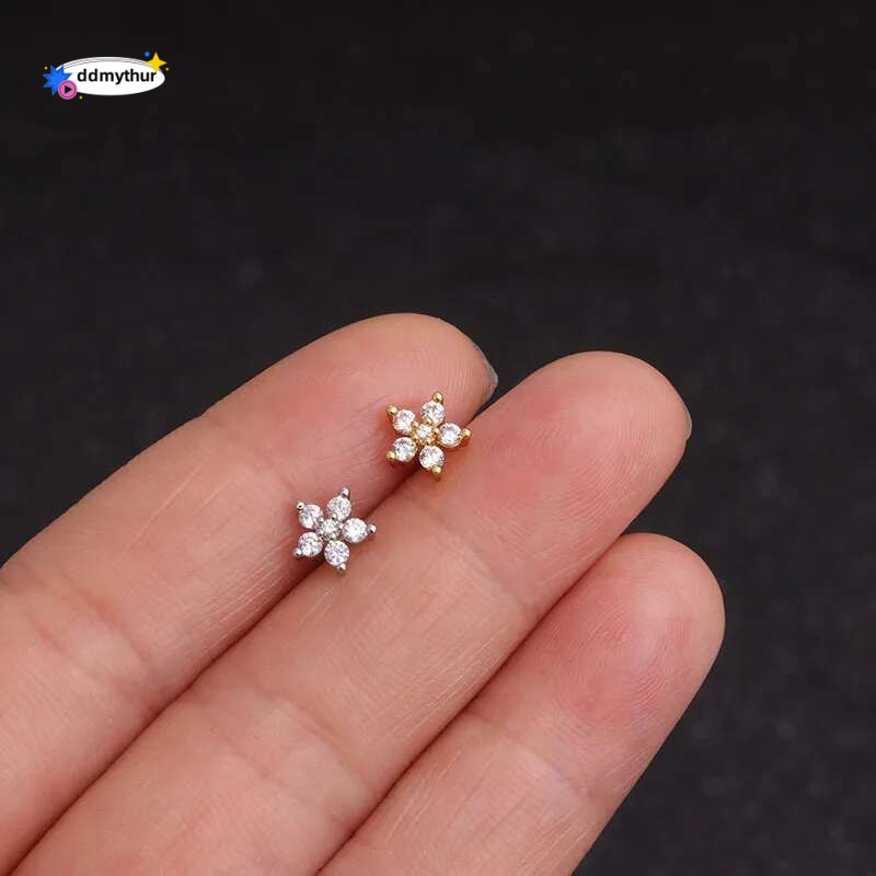 Fashion 316 Stainless Steel Mini Zircon Cartilage Stud Earring For Women Helix Tragus Piercing women's Body Jewelry 1pc ddmythur