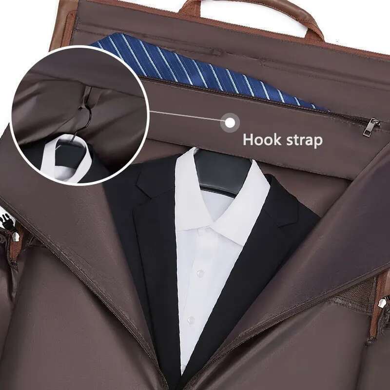 Suit storage formal folding PU leather large capacity business travel men's hand-held crossbody suit bag