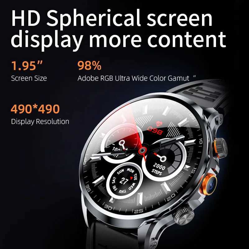 H18 Smart Watch 4G Android100 System GPS WIFI SIM Card Smartwatch 195 Large Spherical Screen HD Side Camera For Men WomenM251117