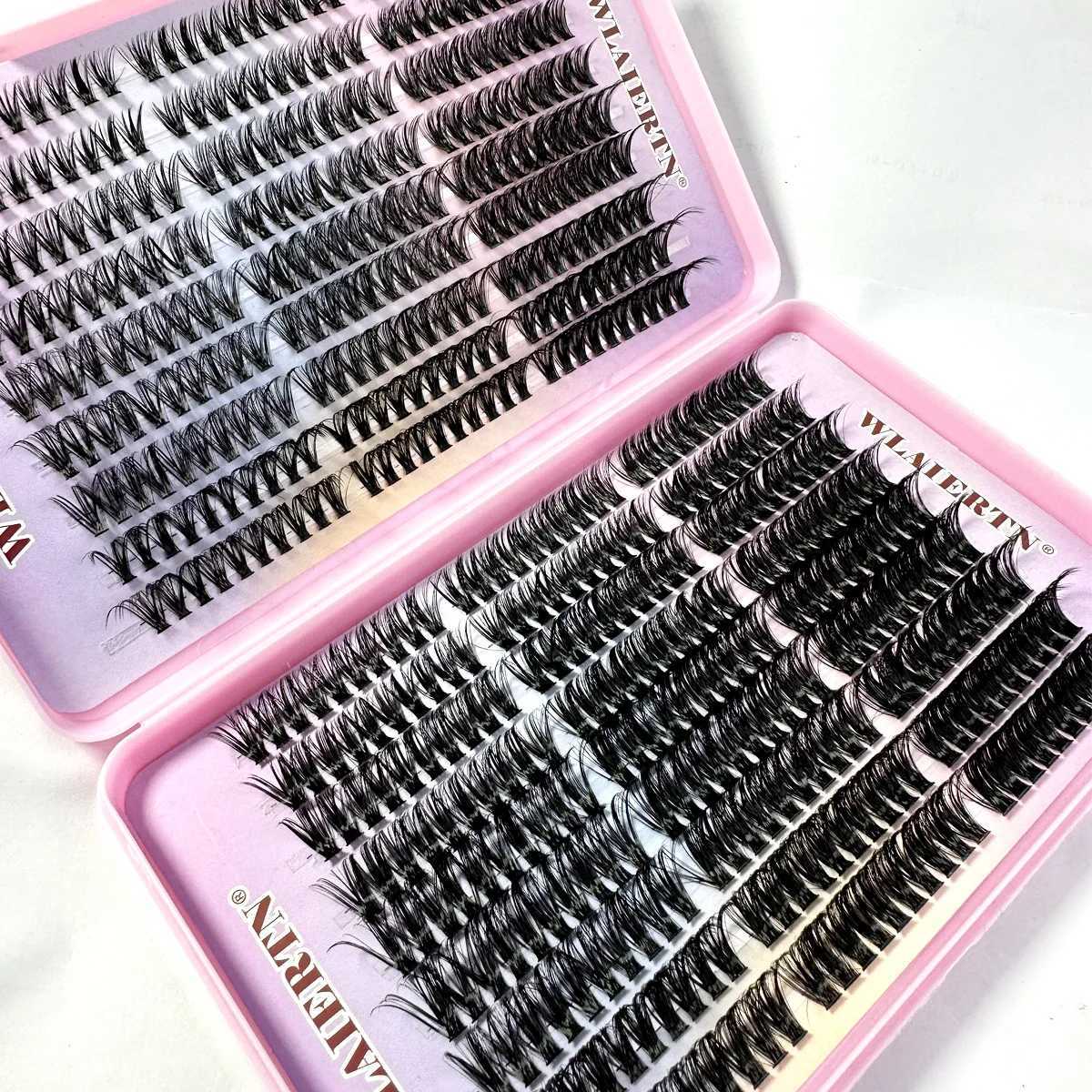 Faux Mink Eyelashes 540Cluster C Curled 9-16mm Mixed Natural Eyelash Extension 3D Russian Strip Personal Eyelash Makeup ToolT251117