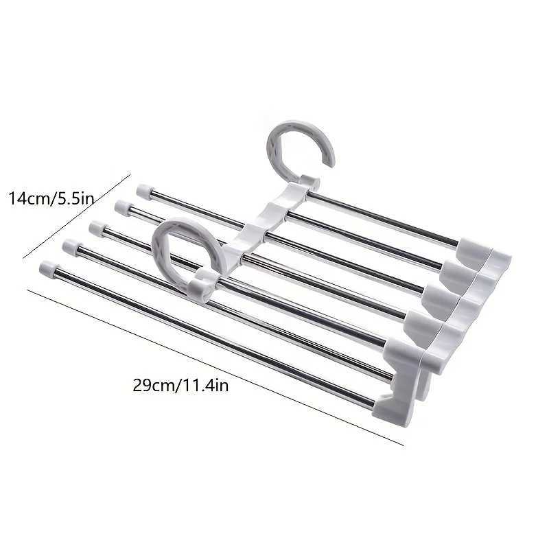 5In1 Magic Trouser Rack Hangers Stainless Steel Folding Pant Rack Tie Hanger Shelves Bedroom Closet Organizer Wardrobe Storage C251117
