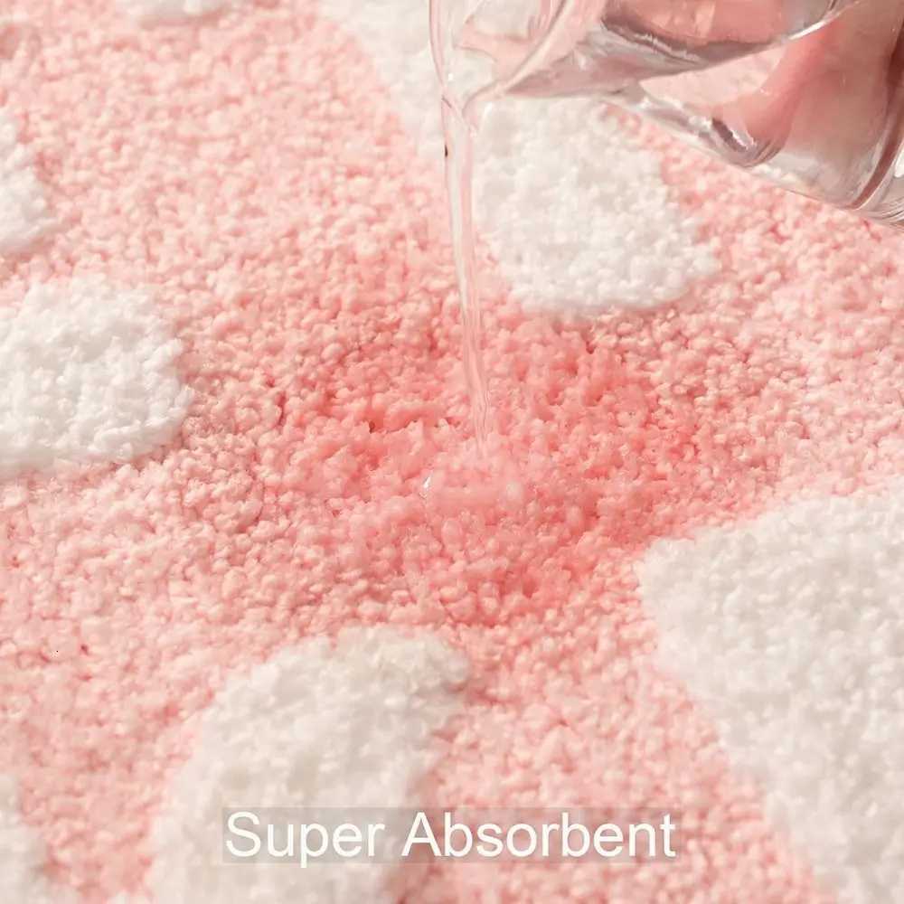 Pink and White Bath Mat Cute Non Slip Get Naked Bathroom Rugs Machine Washable Super Absorbent Floor Carpet Tub Shower BedroomM251117