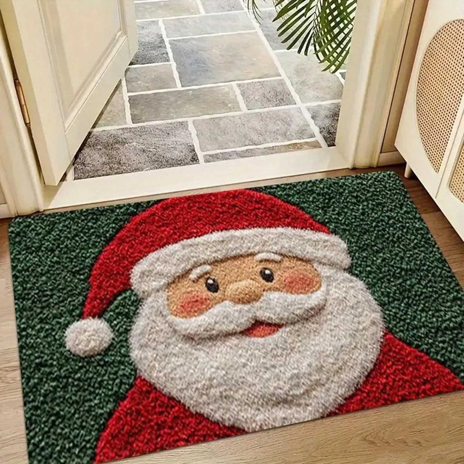 Christmas Bath Mat 80x50cm Santa Claus Anti-slip Dry Fast Washable Bathroom Rug for Home Kitchen Living Room Decor Xmas GiftM251117