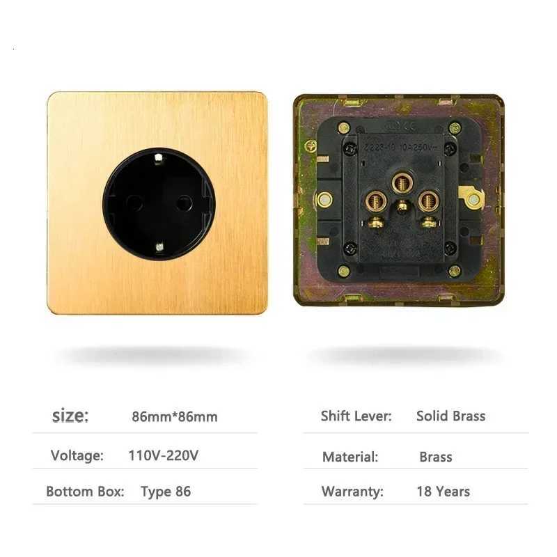 Retro Brass Lever Wall Light Toggle Switch Gold Stainless Steel Brushed Panel Anti Electric Shock Homestay Hotel Home DecorationW251117