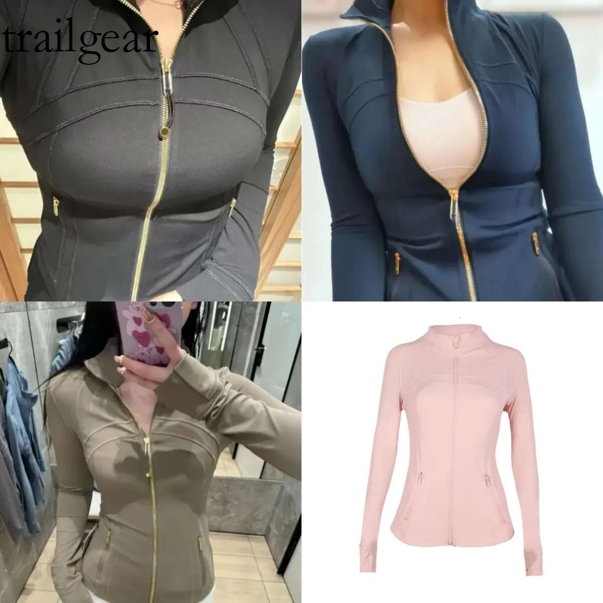 2024 Yoga Jacket Women Define Workout Sport Coat Fiess Sports Quick Dry Activewear Top Solid Zip Up Sweatshirt Sportwear jump girl close skin take ove