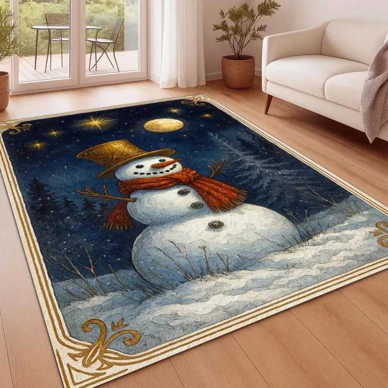 Christmas Bell Rug Red Festive Carpet Elegant Holiday Merry Christmas Floor Mat for Winter and Xmas DecorationM251117