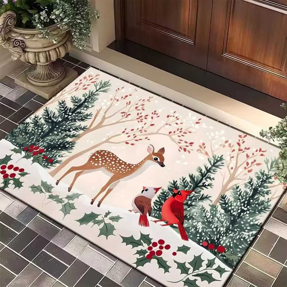 nta Claus Welcome Door Mat Washable Indoor and Outdoor Entrance Mat RV Mat Kitchen Carpet Suitable for Bathroom Kitchen EtcM251117