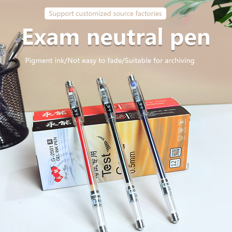 Education and Office Use Yongneng 2501 Black Needle-Tipped Gel Pen Long Lasting Performance