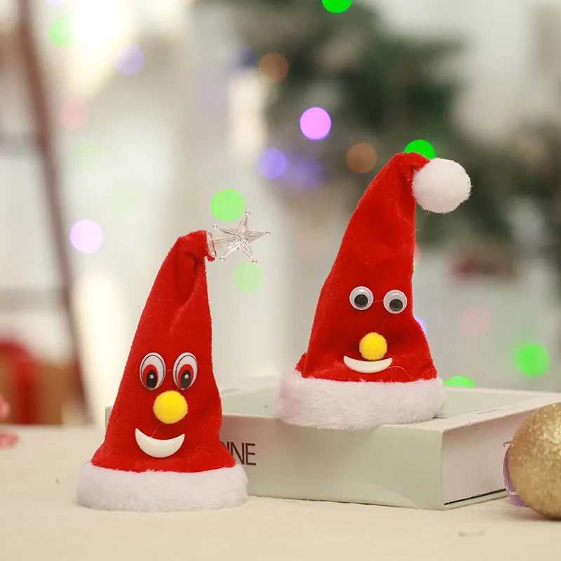Swing Singing Christmas Tree Hat Happy New Year Electric Glowing Music Plush Funny Toy Gift For Kid Xmas Home Decoration J251117