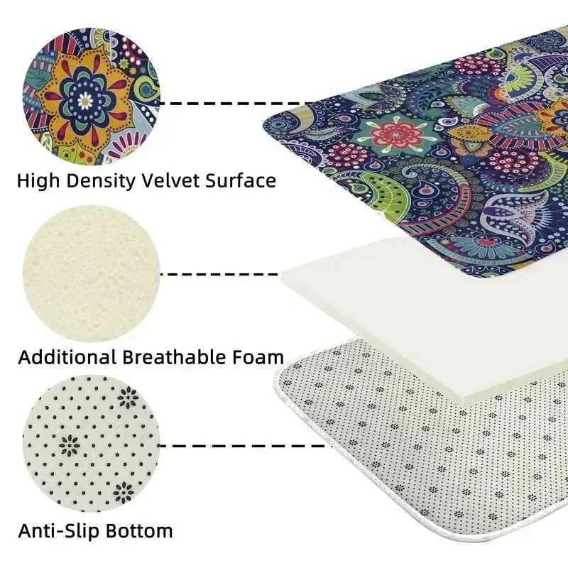 Snowflake Christmas Rug Merry Christmas Carpet Holly Xmas Floor Mat Christmas Area Rug DecorM251117