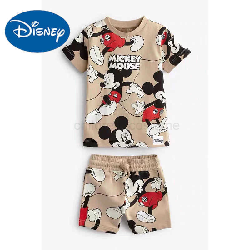 Disney Kids Boy Boutique Outfits Mickey Mouse Summer Clothes for Boys Clothing Sets Toddler Boy Tracksuit Little Boy Set T Shirt+Shorts W20250417
