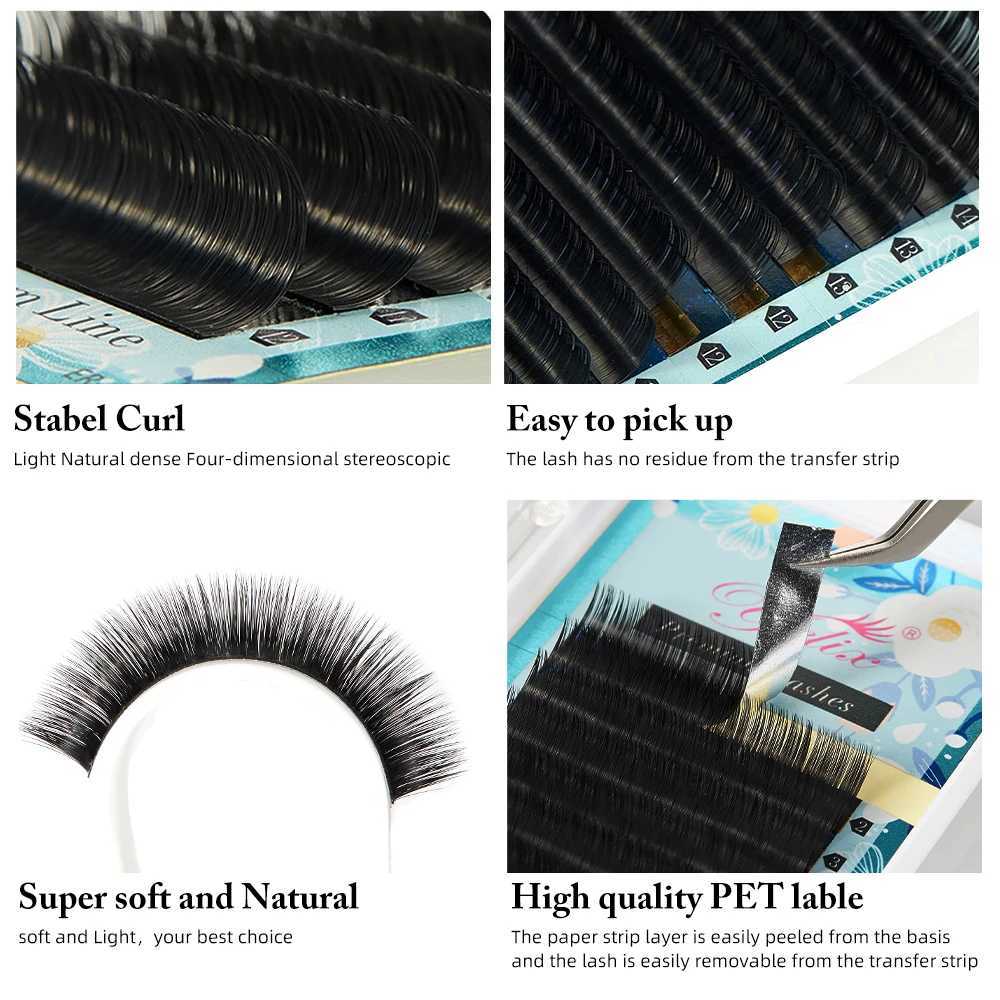 Yelix Matte False Eyelashes Individual Mink High Quality 007mm Silk Eye Lashes Russian Volume Eyelash Extension SuppliesT251117