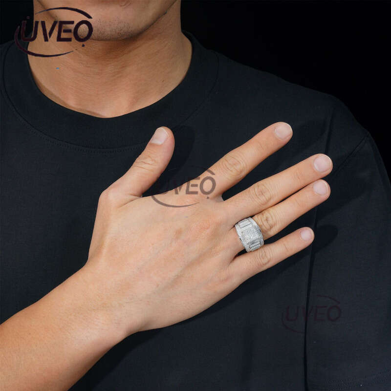 Moissanite Ring Gold Jewelry 925 VVS Iced Out Hiphop Pass Dias Tester Women