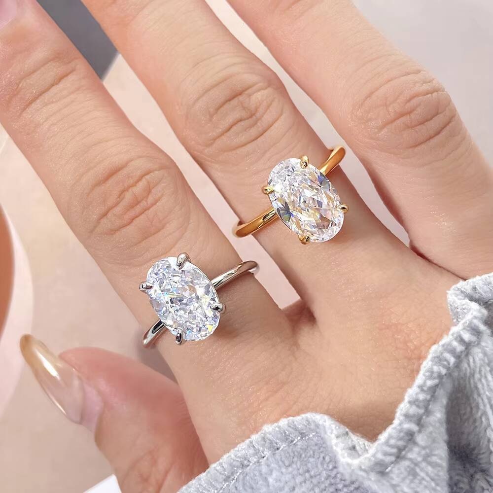 FOXI High Quality 8A Iced Cut Stone 925 Silver Ring Women Engagement 925 Sterling Silver Ring in Stock