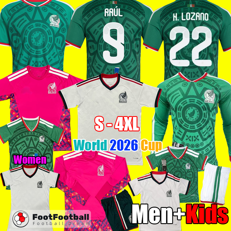 S-4XL 2025 World Mexico jersey 2026 VEGA RAUL H.LOZANO 25 26 shirts soccer jerseys football shirt CHICHARITO LOZANO Men kids sets