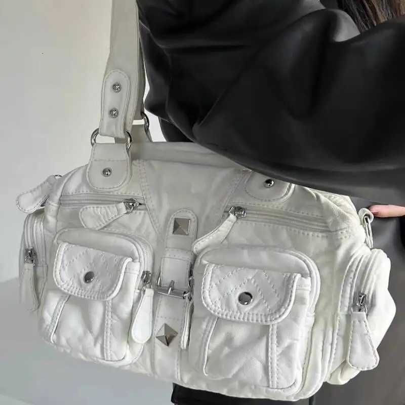 2025 New All Match Retro Simple Handbags Y2k Aesthetic Casual Office Lady Shoulder Bags Vintage Punk Pockets Underarm Bag WomenW251115