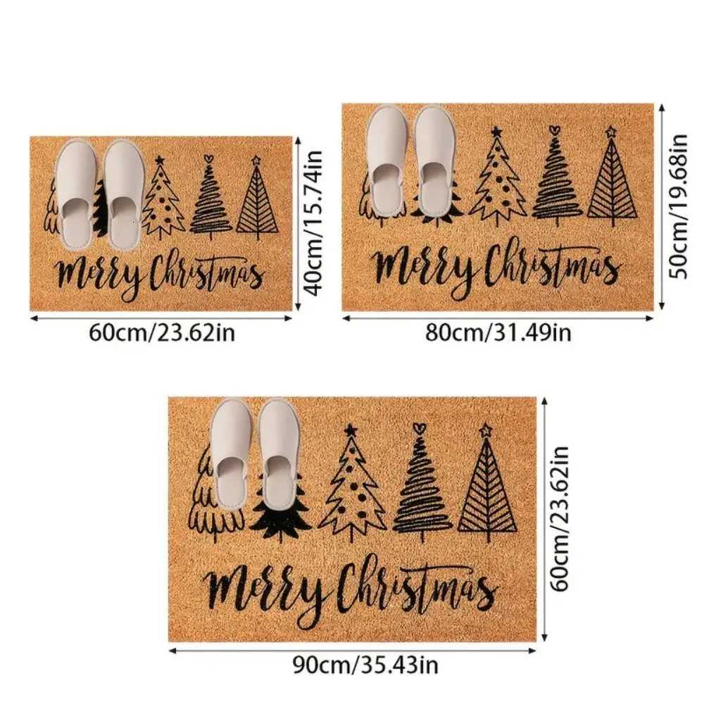 Christmas Decorative Door Mat Christmas Tree Rug Polyester Fiber Carpet Washable Perfect Holiday Gift Indoor and Outdoor UseM251117