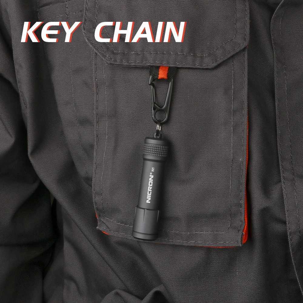 NICRON Micro Mini Flashlight Outdoor 100LM 24M 1xAAA Battery 10Hours Key Chain Light Lamp Waterproof IPX4 For Home LED Torch N1 M251117