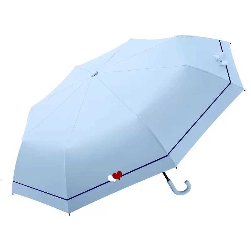 UV Proof Umbrella U-shaped handle Portable Outdoor 3 Folding Waterproof Umbrella Pink Umbrella for Women C251117