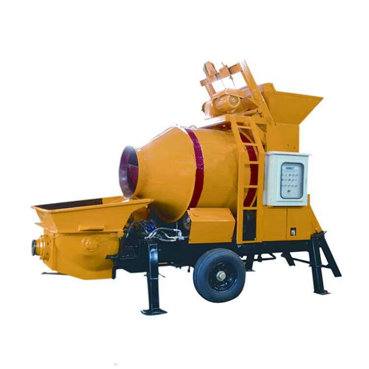 Mobile Concrete Mixer With Pump Small Mini Concrete Pump Mixer Portable Concrete Machinery Tow Truck Pump