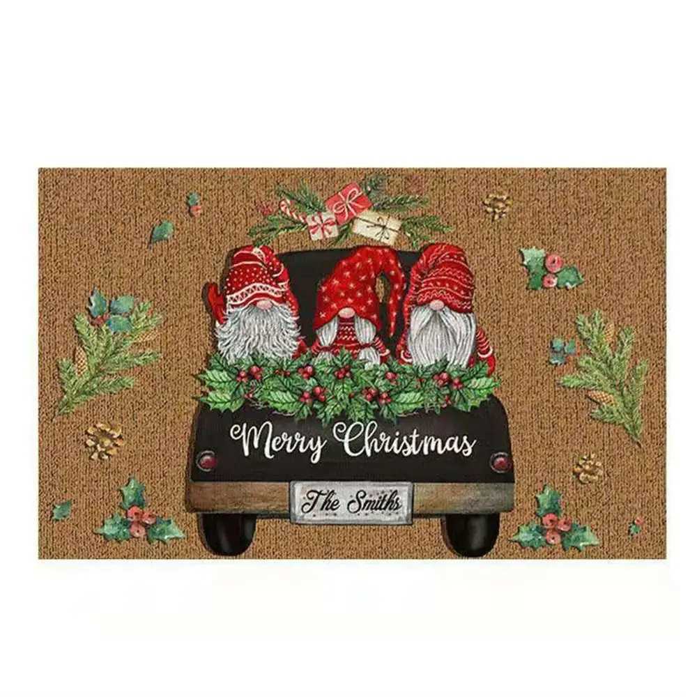 Christmas Entrance Doormat Cartoon Dwarf Printed Welcome Mat Anti Slip Christmas Decoration Entrance Carpet Indoor OutdoorM251117