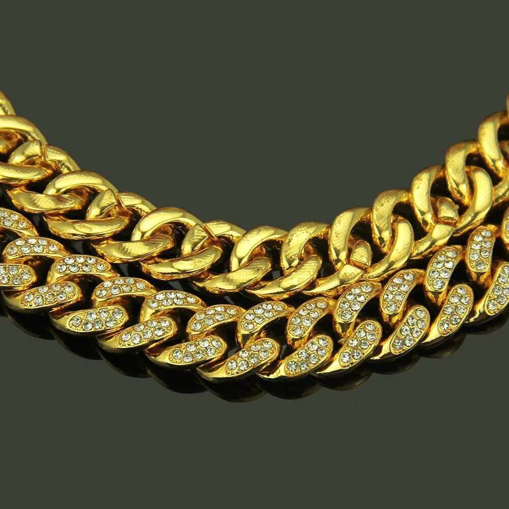 HNSP All Rhie 13MM Cuban Chain For Men Necklace Hip Hop Neck Male Jewelry Accessories