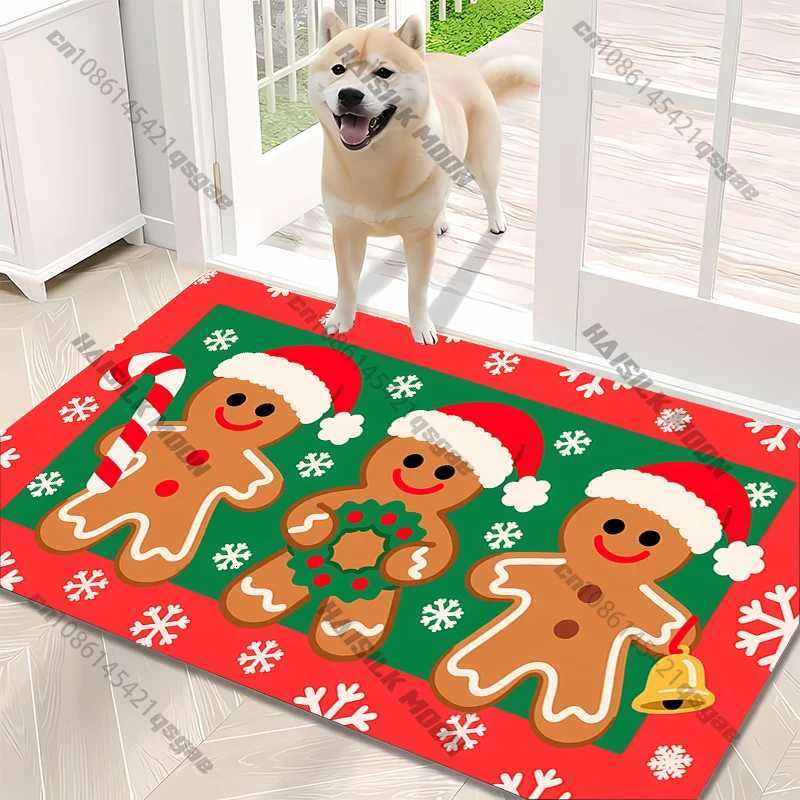 1PC Cute Christmas Gingerbread Man Print Carpet Doormat Entrance Floor Decor Rug for LivingRoom Bedroom Kids RoomChristmas GiftM251117