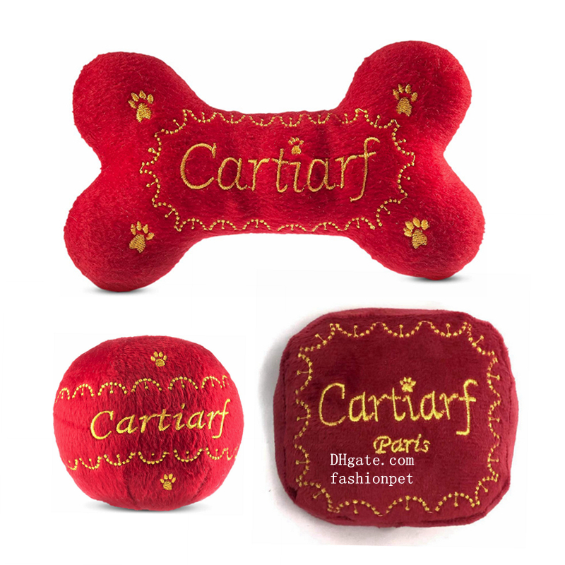Luxury Dog Toys Designs Runway Pup Collection | Unique Squeaky Parody Plush Dog Toys Porter Dog Bones, Balls & More H39