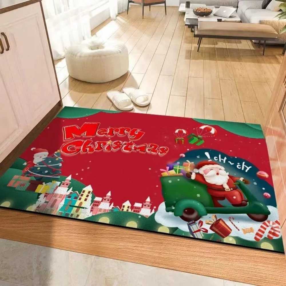 VIKAMA Christmas And New Year Theme Carpet Christmas Tree Non Slip Carpet Entrance Living Room Holiday Decoration Home Floor MatM251117