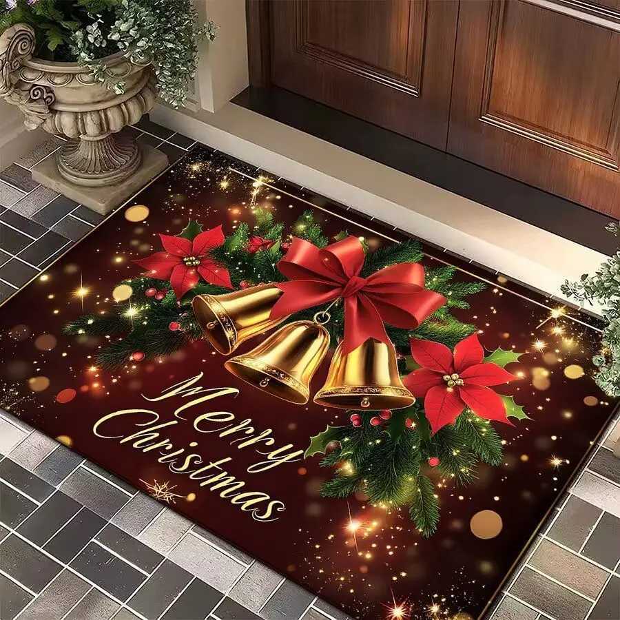 Christmas carpet entrance door mat Santa Claus red entrance door mat Printing anti slip rugM251117
