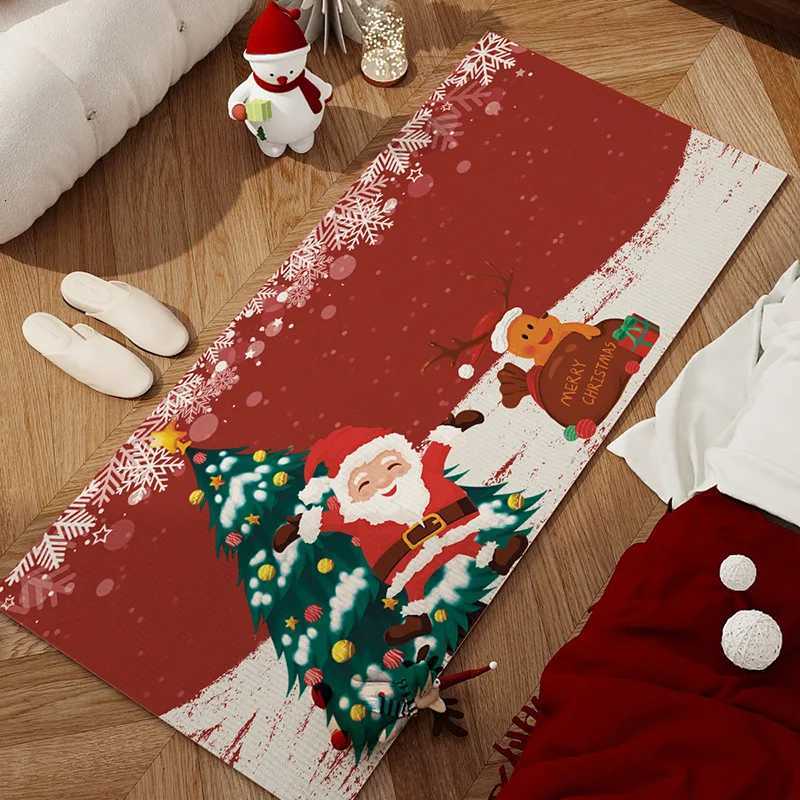 Christmas Carpet Vintage Dirt-resistant Non-slip Living Room Bedroom Kid Room Doormat 2025 Entrance Floor Decor Mat Tapis SalonM251117