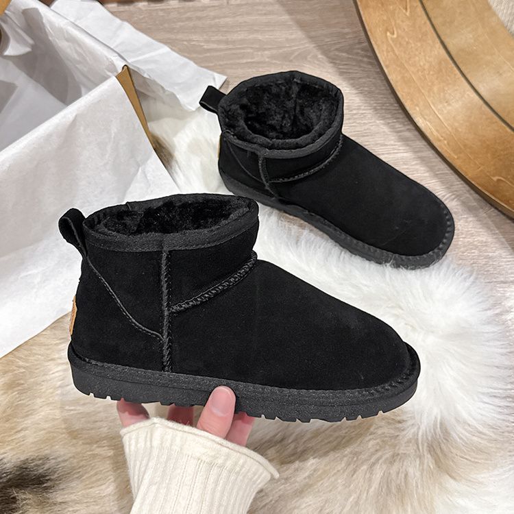 Free Shipping Trendy Hit Snow Boots Winter New Style Platform Fleece-Lined Warm Versatile Slimming Short Tube Bread Boots