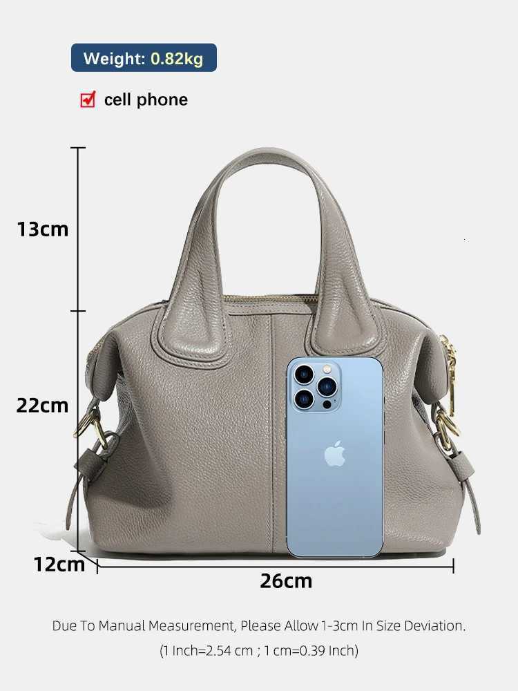 Zency 2 Straps Genuine Leather Top-handle Bag For Women Vintage Boston Bag Shoulder Handbag Crossbody Large Capacity Bolsas 2025W251115