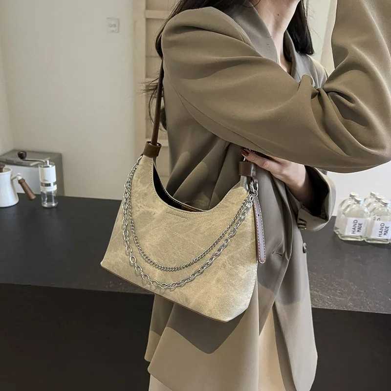 2025 Vintage Trendy Underarm Bag for Women Fashionable Large Capacity Dumpling Bag Elegant Chain Shoulder Purse for CommuteW251117