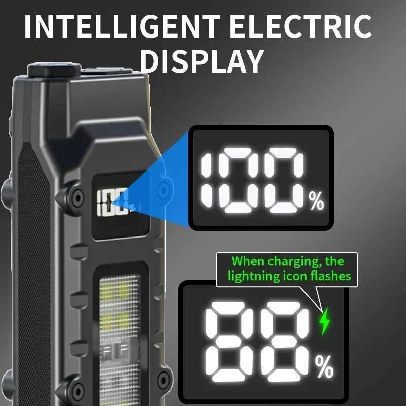 Portable Flashlight Super Bright Tactical Flashlight USB Rechargeable LED Work Light for Camping Hiking Emergency M251117