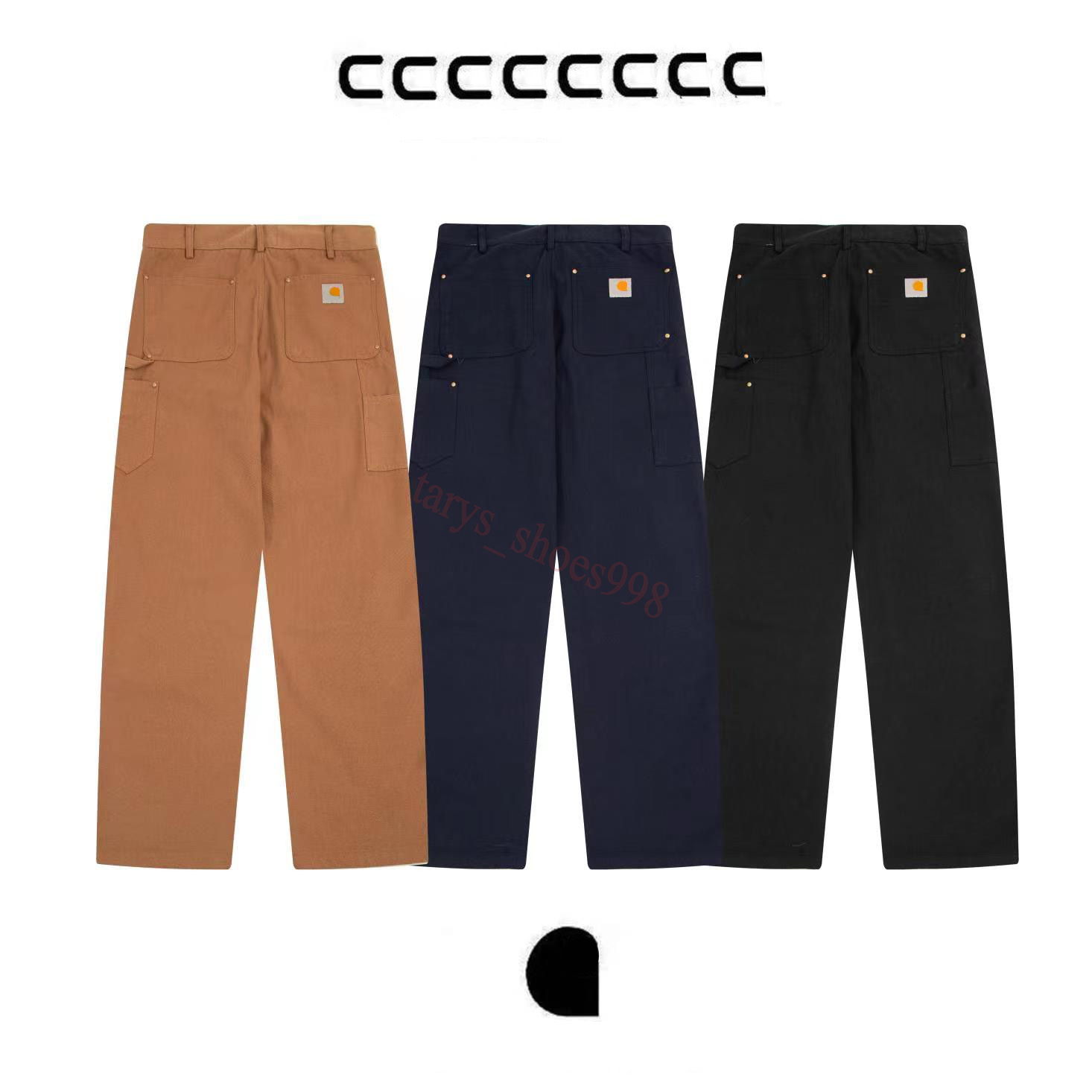 Designer Carhartpants Mens Pants Street Loose Jogger Women Straight Work Vintage Tactical Big Pocket Overalls Trousers Cargo Harajuku Hip Hop Print jeans