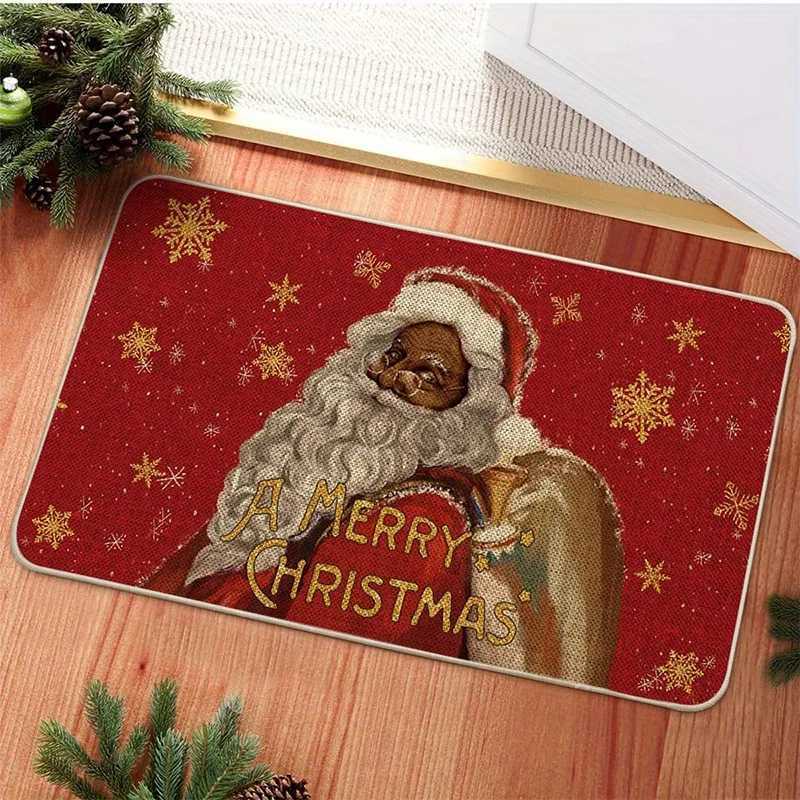 Christmas Element Printed Doormat Anti Slip and Anti Stain 100 Polyester Carpet Suitable for Front Door Living Room Bedroom RugM251117