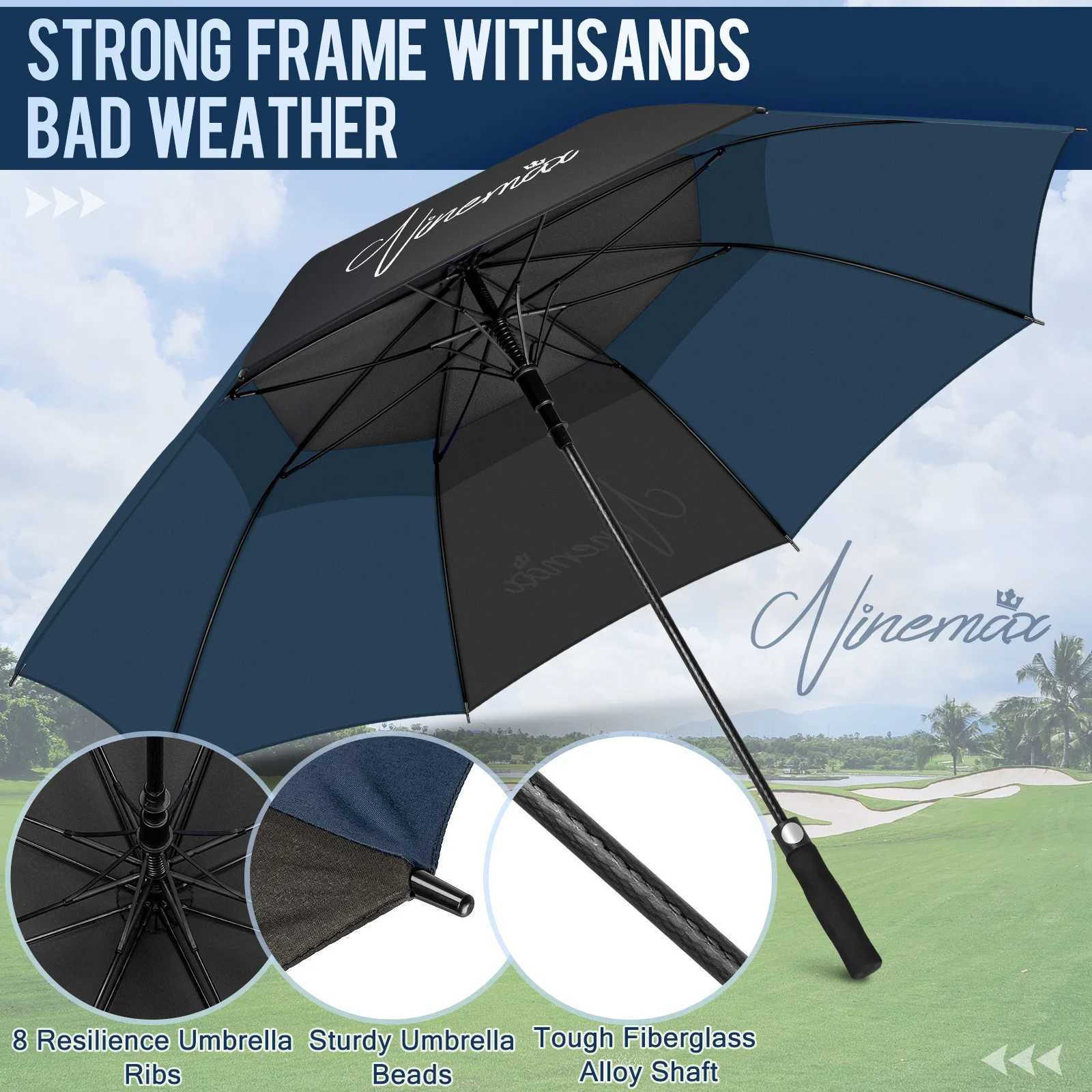 Automatic Open Extra Large Umbrella 157 cm Double Canopy Sun Protection Ultra Rain Wind Resistant Stick Umbrellas C251117