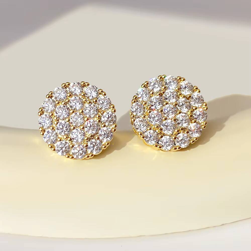 For FOXI 925 Sterling Silver Zirconia Stud Earrings for Women Gold Rhodium Plated for Anniversary Party Gift