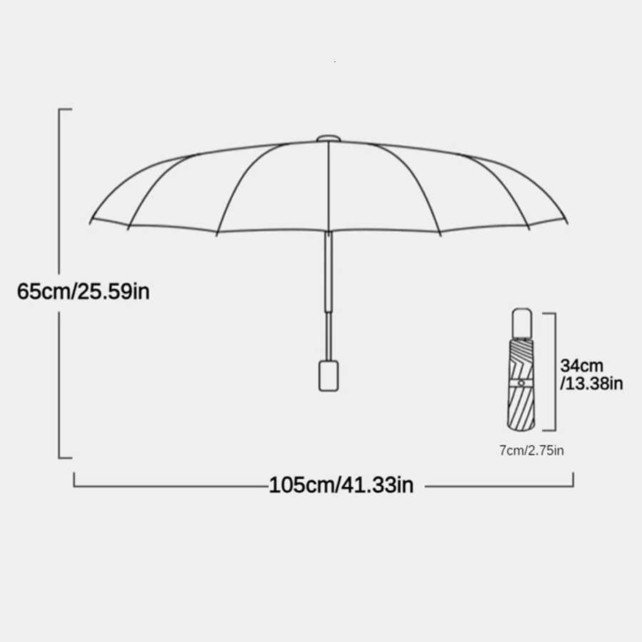 Automatic sturdy umbrella 16 bone 3-strand umbrella frame thickened wind resistant 105cm large umbrella sunshade wind resistant C251117