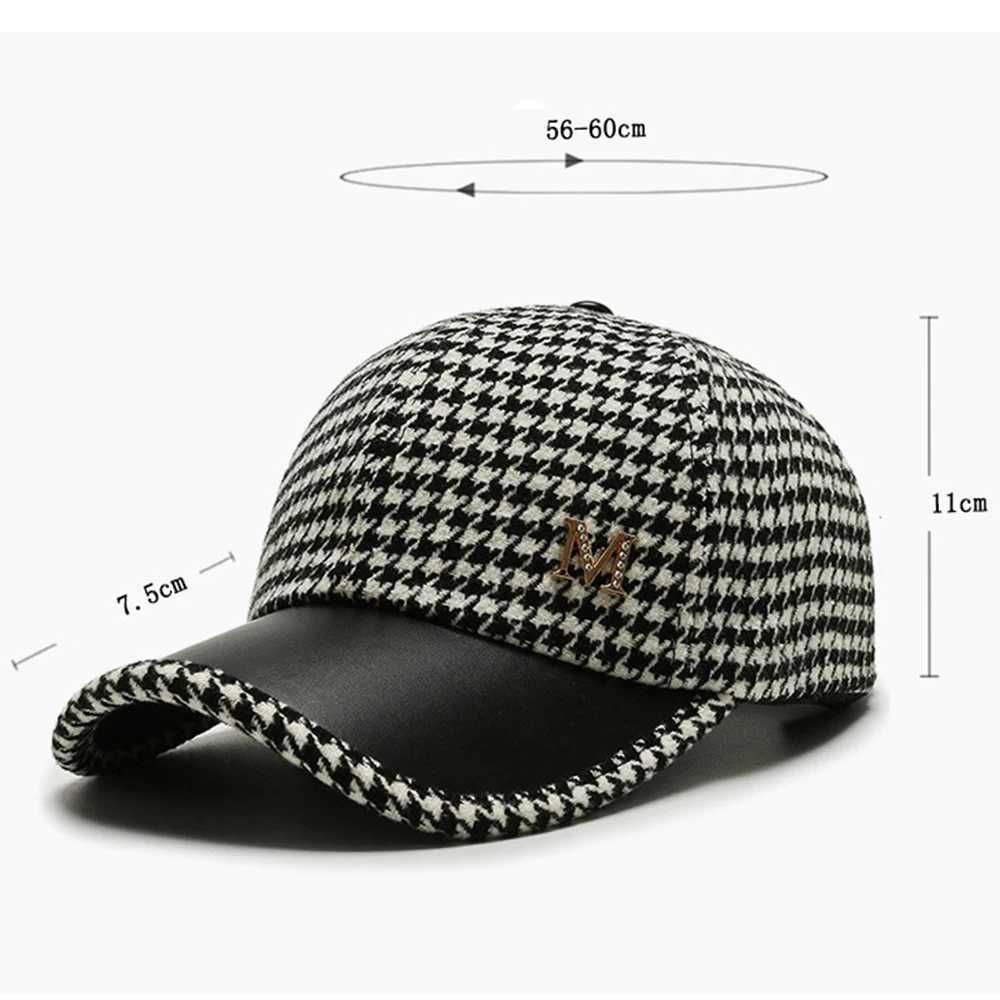 Black Brown Houndstooth Baseball Caps For Men Women Retro British Style Plaid Hat Summer Trucker Cap Gorras Hombre W251117