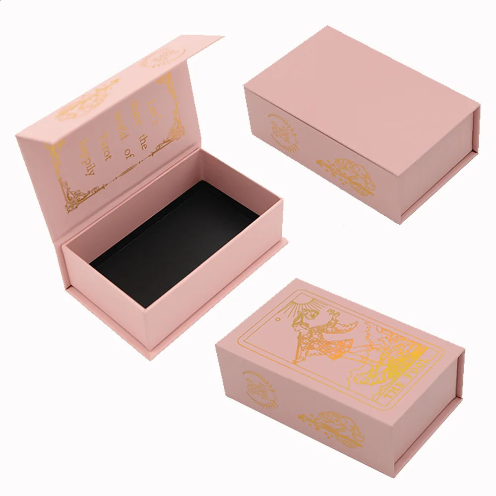 Pink Box Tarot Card Rider Gold Foil Exquisite Chess Card Game Divination Card Collection PVC Waterproof Board Cards Games 250403