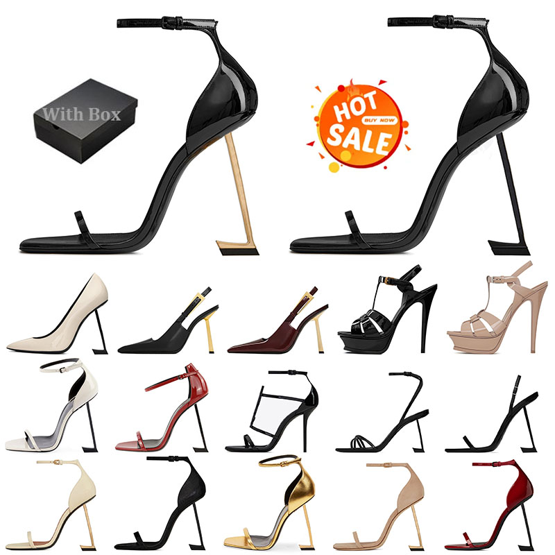 With box women luxury dress shoes designer high heels sandals opyum pumps stiletto brand heel leather suede open toes party wedding office sandal