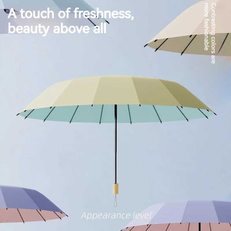 High Quty Bone Sturdy Large Folding Umbrella with Elegant Design for Both Weather and Rain Suitable for Daily Outdoor Travel C251117