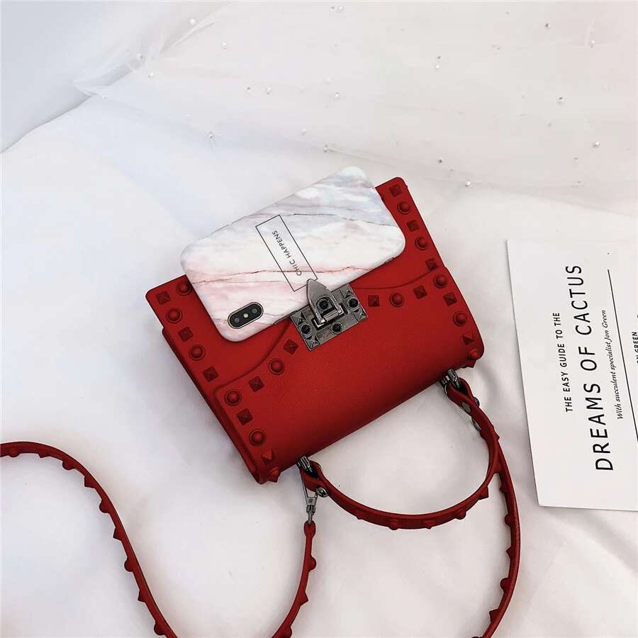 High Quality PVC Handbags Fashion Ladies Shoulder Bag Designer Crossbody For Women Small Rivet Messenger Bags