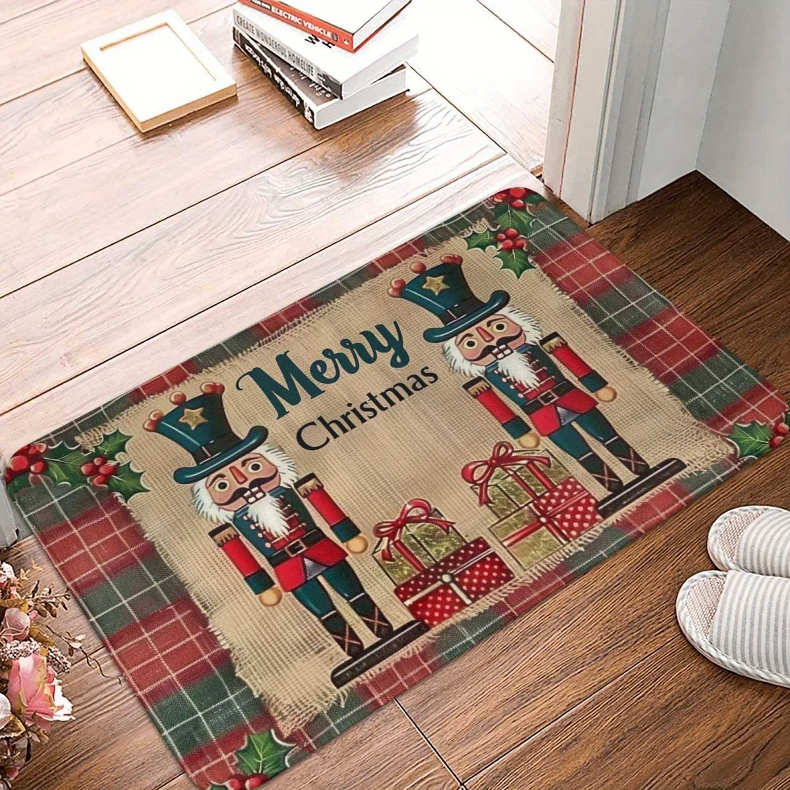 Christmas nutcracker welcome door mat soft non-slip floor mat suitable for room bathroom kitchen home decorationM251117